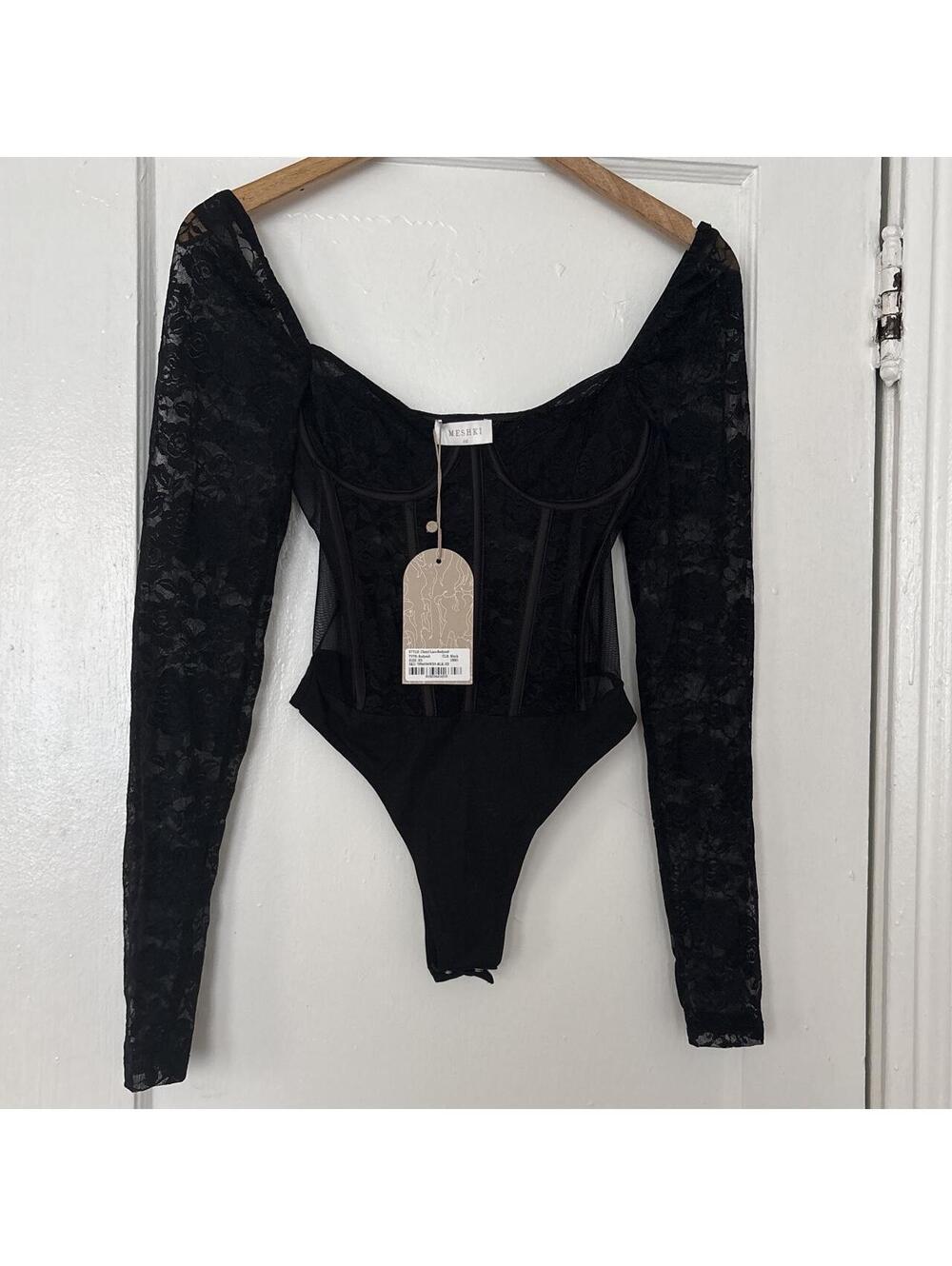 Meshki Women's Black Bodysuit